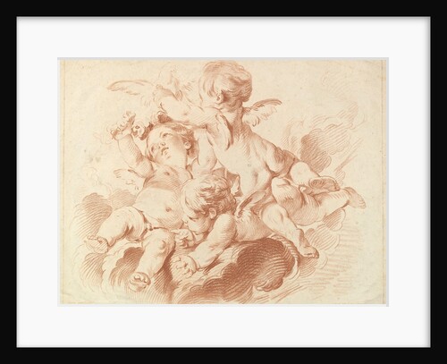 L'Air: A Group of Three Putti on Clouds, 18th century by Louis Marin Bonnet