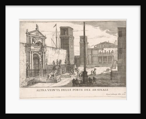Plate 63: View of the gate of the shipyard and armory complex, Venice, 1703, fr…, 1703 by Luca Carlevarijs