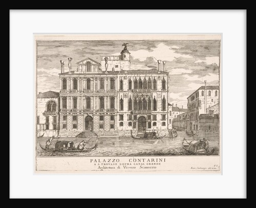 Plate 85: View of the Contarini Palace in Campo San Trovaso, Venice, 1703, from 'The build…, 1703 by Luca Carlevarijs
