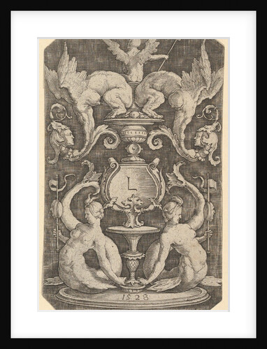 Panel of Ornament with Two Sirens, 1528 by Lucas van Leyden
