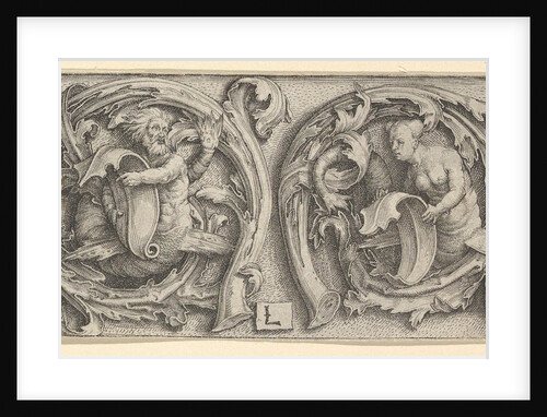 Triton and Siren in Tendrils, ca. 1510 by Lucas van Leyden
