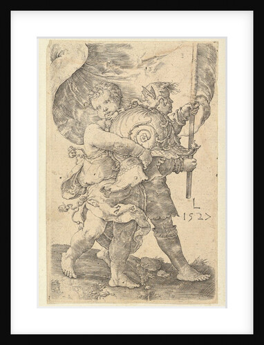 Two Boys with a Helmet and Standard, 1527 by Lucas van Leyden