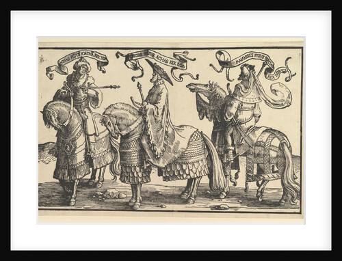 Ahaz, Hezekiah, Manasses, from The Twelve Kings of Israel, ca. 1520 by Lucas van Leyden