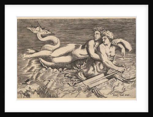 Speculum Romanae Magnificentiae: A Triton Carrying off a Nymph, 16th century by Marco Dente
