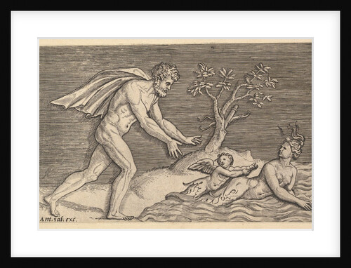 Speculum Romanae Magnificentiae: Naked Man Pursuing a Naiad, ca. 1515-1527 by Marco Dente