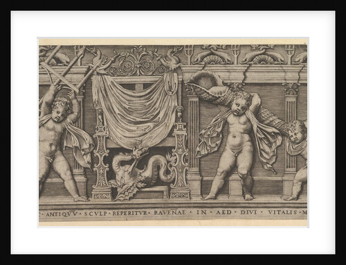 Speculum Romanae Magnificentiae: Bas-Relief with Three Cupids, 1519 by Marco Dente