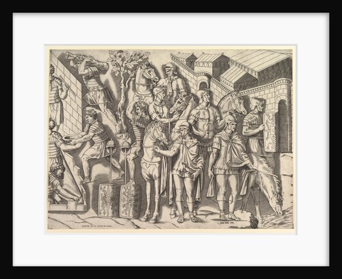 Speculum Romanae Magnificentiae: Roman Horsemen, from Trajan's Column, 16th century by Marco Dente