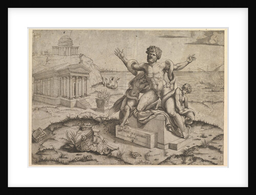 Speculum Romanae Magnificentiae: Ancient bas-reliefs with Laocoon, ca. 1516-20 by Marco Dente