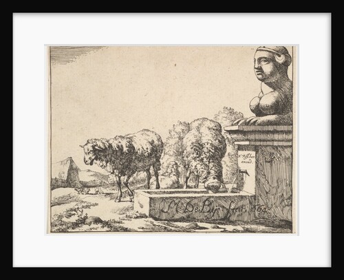 Sheep, from a set of 16 plates, 1664 by Marcus de Bye