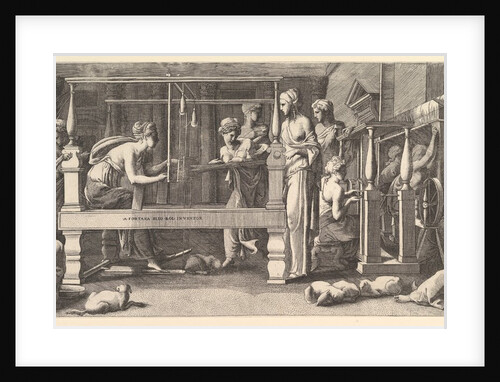 Women spinning, weaving and sewing, 1540-50 by Master FG