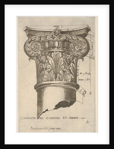 Composite capital with measurements, ca. 1537 by Master GA
