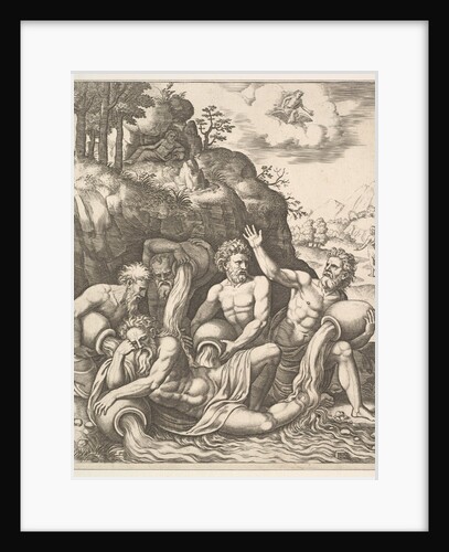 River gods consoling Peneus for the Loss of his Daughter, Daphne from 'The Story of Apo…, 1530-60 by Master of the Die