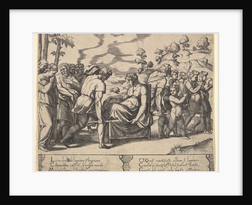 Plate 5: Psyche carried on a litter, from the 'Fable of Cupid and Psyche', 1530-60 by Master of the Die