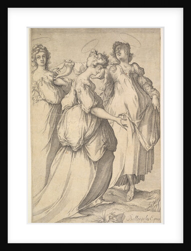 Three Haloed Female Figures, ca. 1610-50 by Matthaus Merian
