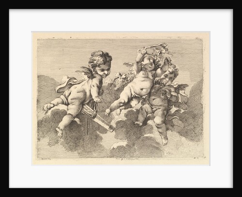 Three Children in Clouds, 18th century by Monogrammist DA