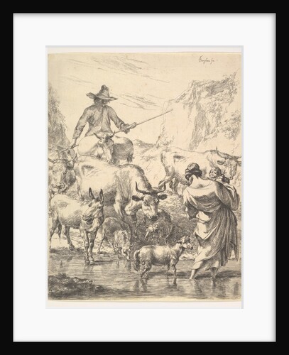 Le Troupeau Traversant Le Ruisseau by Nicolaes Berchem
