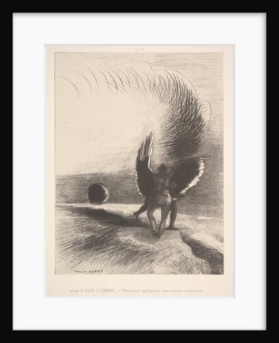 In the shadow of the wing, the black creature bit, 1891 by Odilon Redon