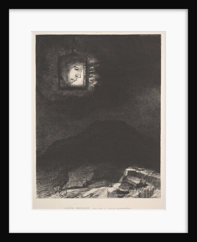 The vague glimmer of a head suspended in space, 1891 by Odilon Redon