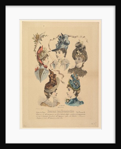 Ladies' Hats, No. 4671, from Journal des Demoiselles, April 1, 1888 by Paul Deferneville