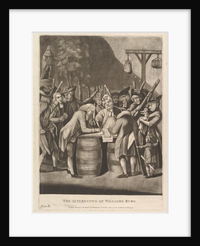 The Alternative of WIlliams-Burg, February 16, 1775 by Philip Dawe (attributed to)