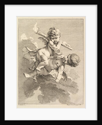 Two Cupids, One Carrying a Torch, Another a Bow, 1727-60 by Pierre Alexandre Aveline
