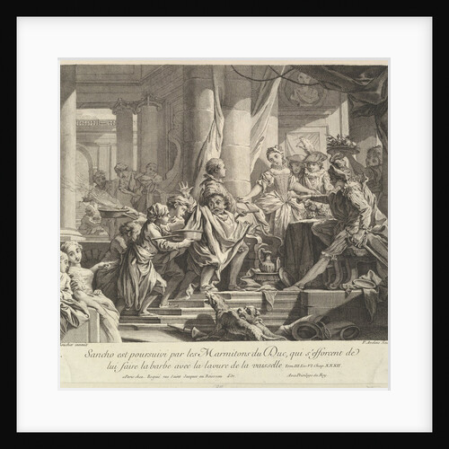 Sancho Pursued by the Kitchen Boys of the Duke, 18th century by Pierre Alexandre Aveline