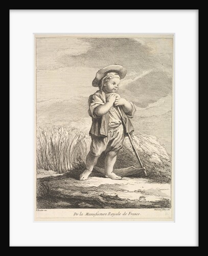Little boy with a scythe, from Premier Livre de Figures d'après les porcelaines de la Manu…, 1757 by Pierre Etienne Falconet