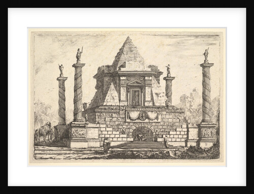 Imaginary Architecture with Camel and Figures, after Della Bella, 18th century by Pierre Moreau