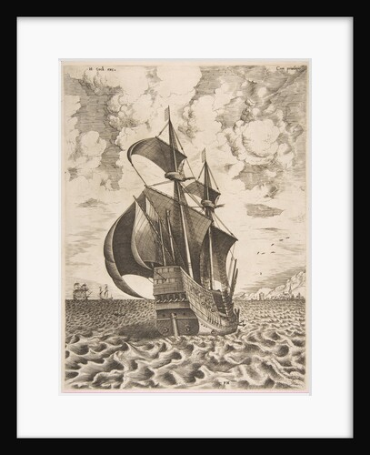 Armed Four-Master Sailing Towards a Port from The Sailing Vessels, 1561-65 by Frans Huys