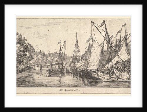 De Appelmarckt, from Views in Amsterdam, plate 6, ca. 1659/62 by Reinier Zeeman
