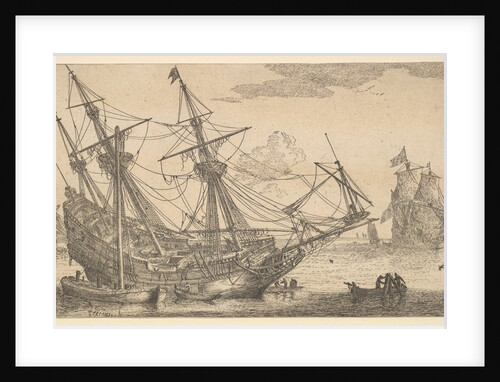 A Merchant Man Careened for Caulking the Hull, 17th century by Reinier Zeeman