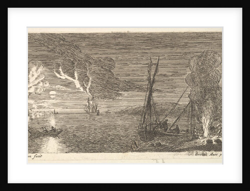 Night Scene with Fisherman Standing by a Fire, 17th century by Reinier Zeeman
