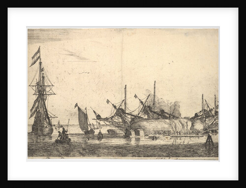 Ships Careened for Caulking the Hull, 17th century by Reinier Zeeman