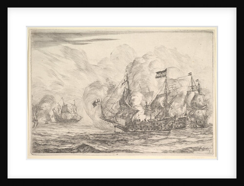Naval Encounter with Three Vessels on the Right, from Naval Battle by Reinier Zeeman