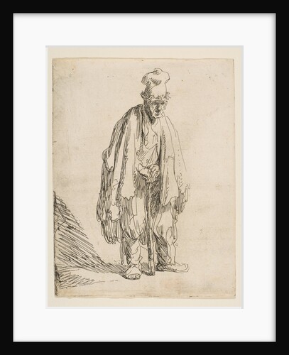 Beggar in a High Cap, Standing and Leaning on a Stick, ca. 1629 by Rembrandt Harmensz van Rijn