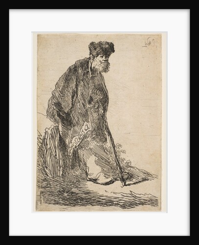 Man in a Coat and Fur Cap Leaning against a Bank, ca. 1630 by Rembrandt Harmensz van Rijn