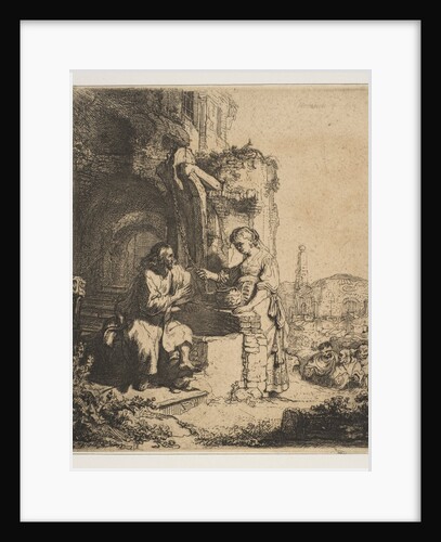 Christ and the Woman of Samaria among Ruins by Rembrandt Harmensz van Rijn