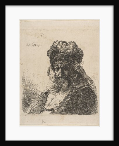 The Old Bearded Man in a High Fur Cap, with Eyes Closed, ca. 1635 by Rembrandt Harmensz van Rijn