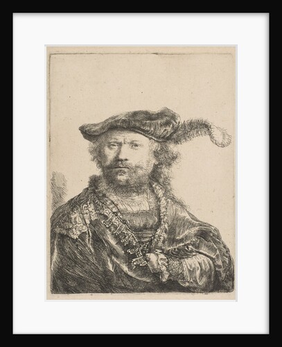 Self-Portrait in a Velvet Cap with Plume, 1638 by Rembrandt Harmensz van Rijn