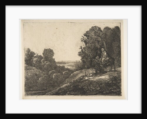 Flight into Egypt: Altered from Tobias and the Angel by Hercules Segers, ca. 1653 by Rembrandt Harmensz van Rijn