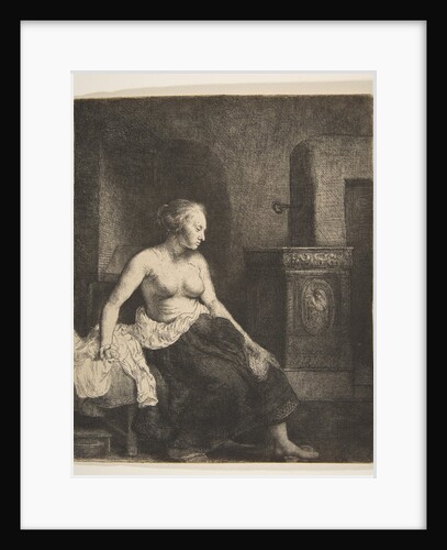 Woman Sitting Half-Dressed beside a Stove, 1658 by Rembrandt Harmensz van Rijn