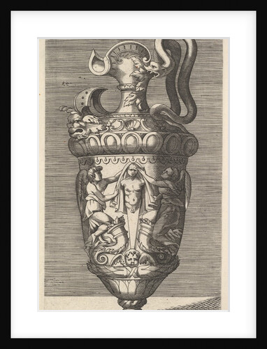 Vase with Two Winged Figures Draping a Term, 17th century by Rene Boyvin