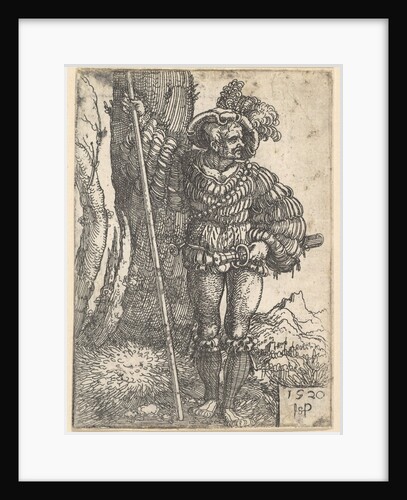 A Lansquenet Standing by a Tree, 1520 by Sebald Beham