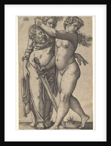 Judith walking to the left with the head of Holofernes in her right hand and a swor…, ca. 1530-50 by Sebald Beham