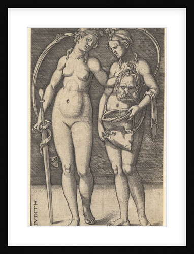 Judith standing to right and holding the head of Holofernes in her right hand and a…, ca. 1520-30 by Sebald Beham