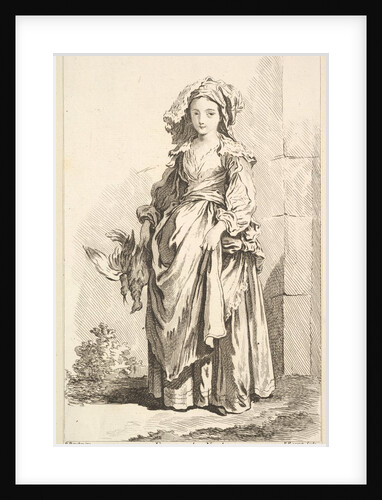 Femme de Naples, from Recueil de diverses fig.res étrangeres Inventées par F. Bouc…, 18th century by Simon François Ravenet