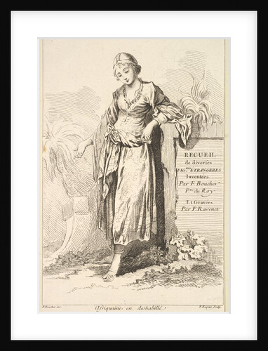 Afriquaine en deshabillé, from Recueil de diverses fig.res étrangeres Inventées pa…, 18th century by Simon François Ravenet