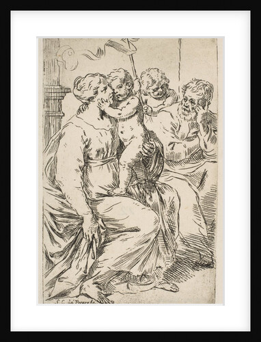 Holy Family with St. John the Baptist, ca. 1640-1642 by Simone Cantarini