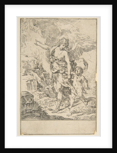 A guardian angel walking with a child, ca. 1640 by Simone Cantarini
