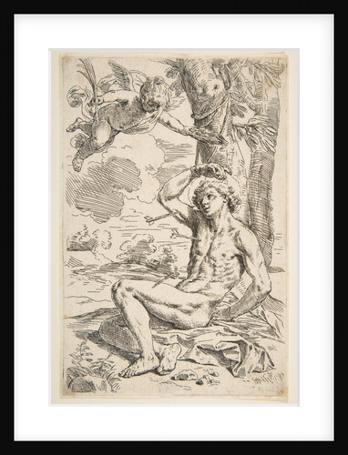 Saint Sebastian pierced with arrows and tied to a tree, ca. 1639 by Simone Cantarini